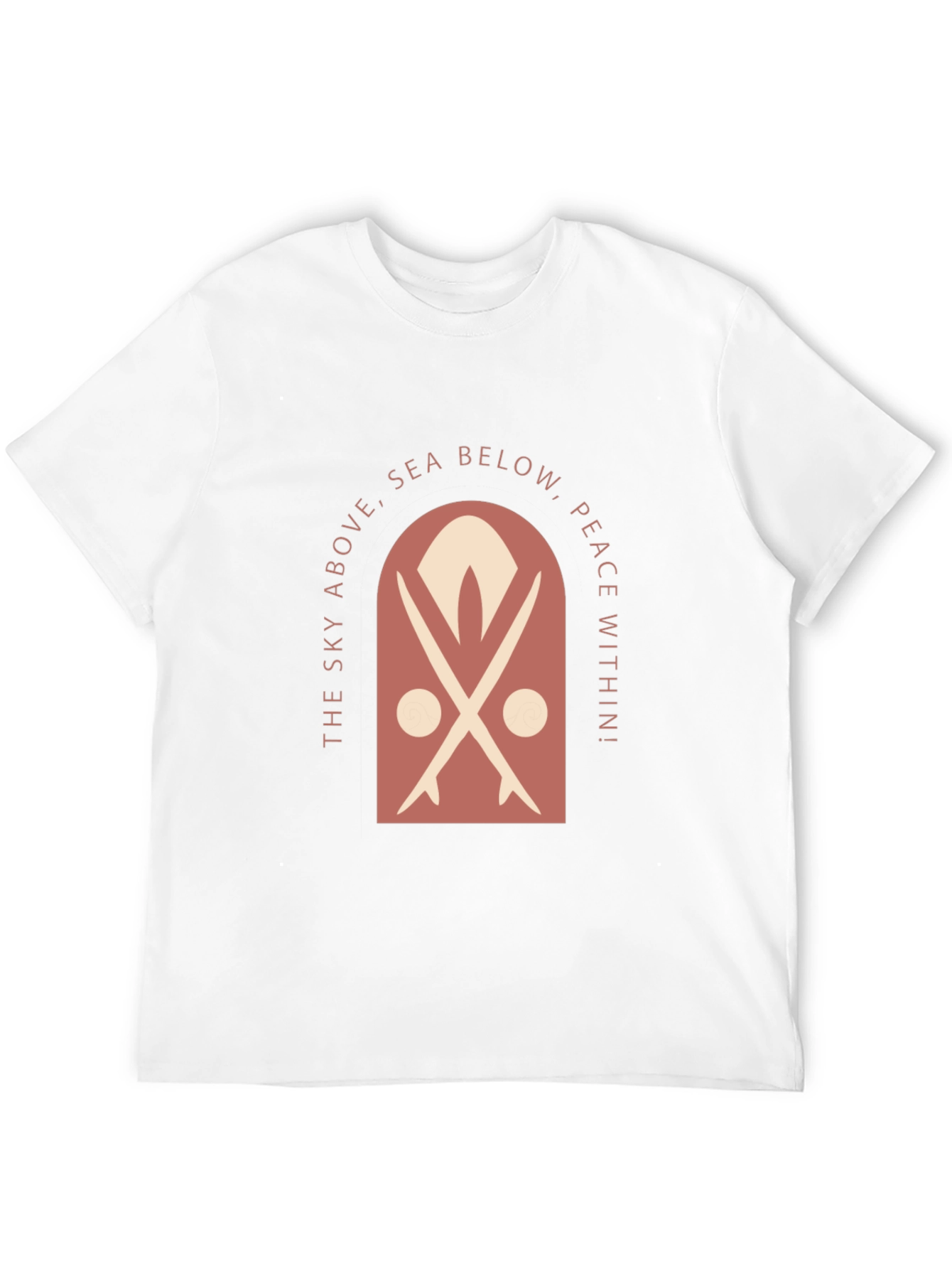 Surfboard Motif Graphic Tee - Sky Above Sea Below