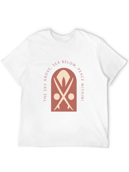 Surfboard Motif Graphic Tee - Sky Above Sea Below