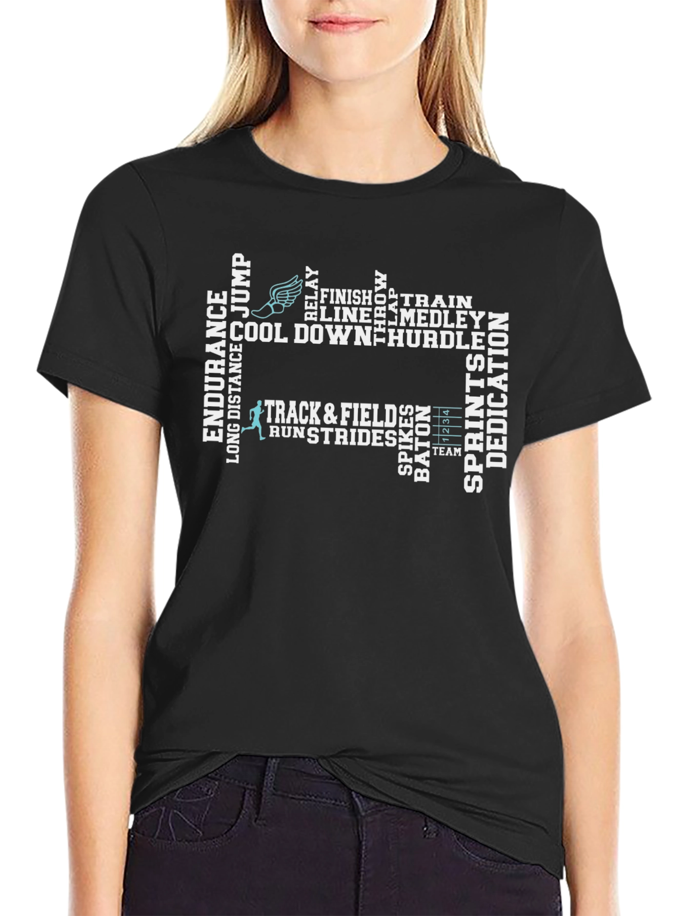 Track and Field Word Art T-Shirt