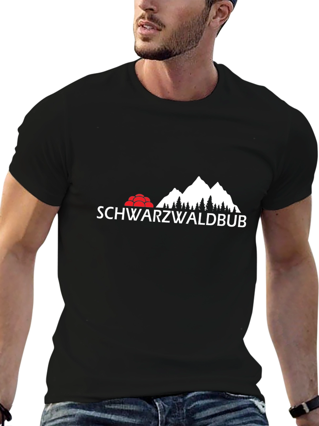 Schwarzwaldbub Mens Black Graphic T-Shirt