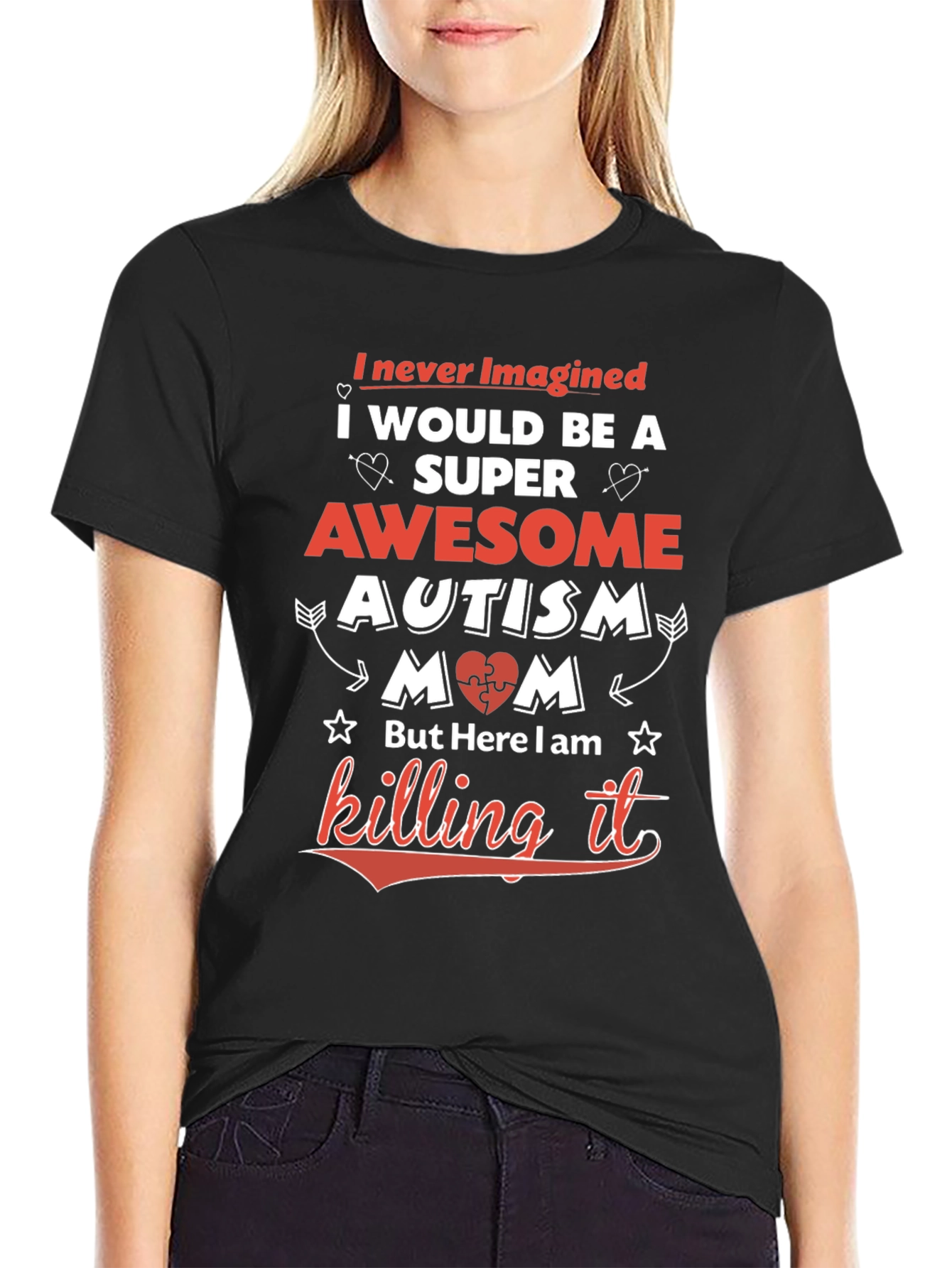 Awesome Autism Mom T-Shirt - Super Mom Tee