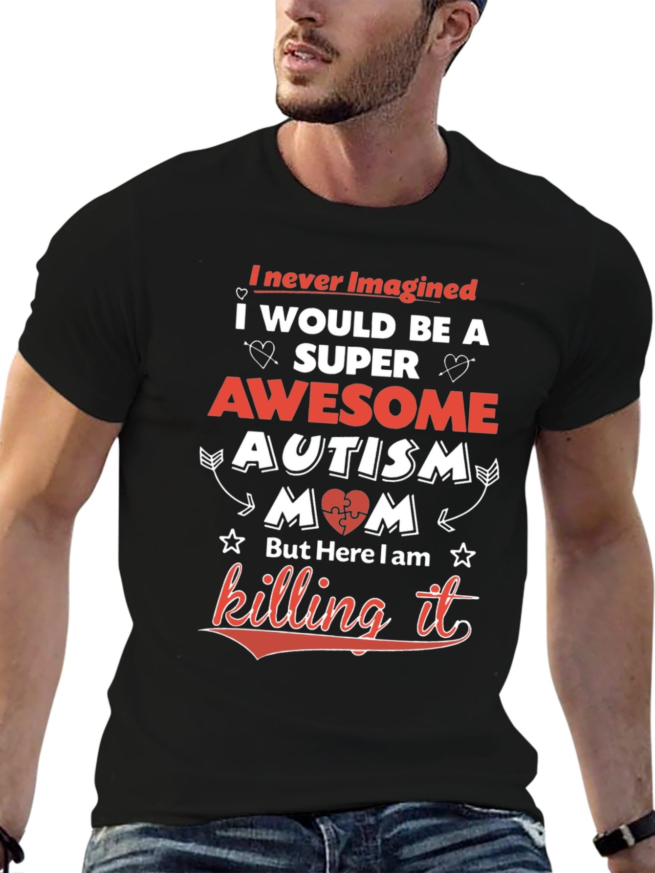 Awesome Autism Mom T-Shirt - Super Mom Tee