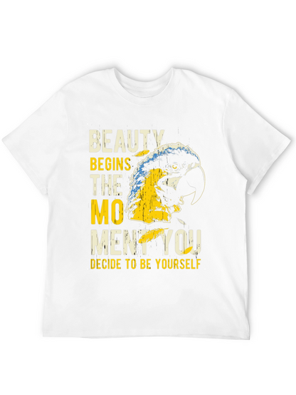 Beauty Begins Parrot Graphic T-Shirt