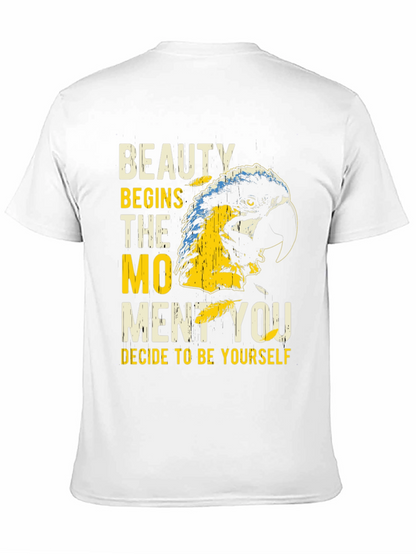 Beauty Begins Parrot Graphic T-Shirt
