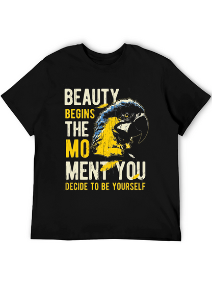 Beauty Begins Parrot Graphic T-Shirt