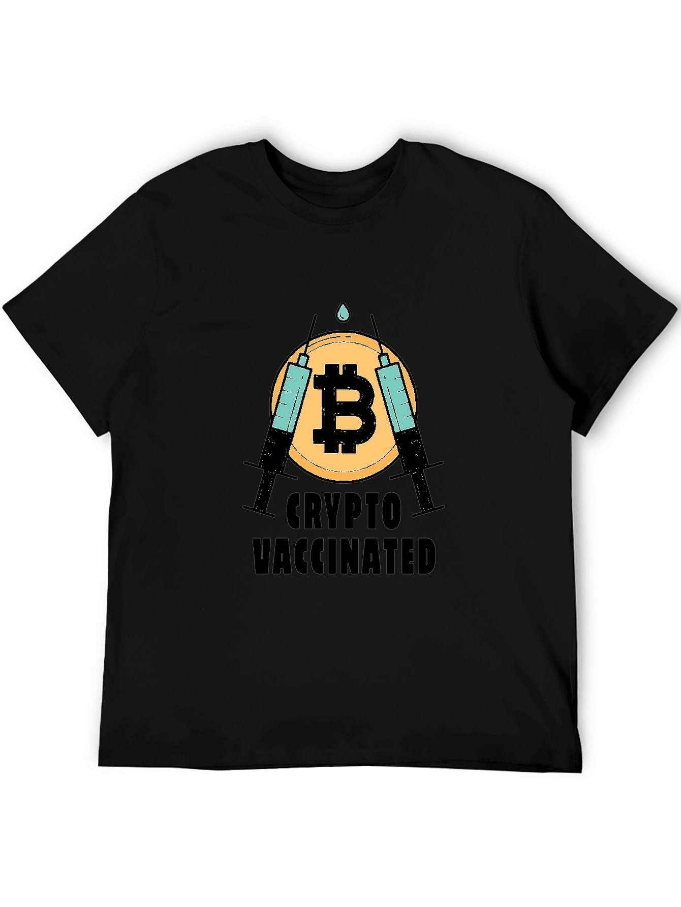 Crypto Vaccinated Bitcoin T-Shirt - Black