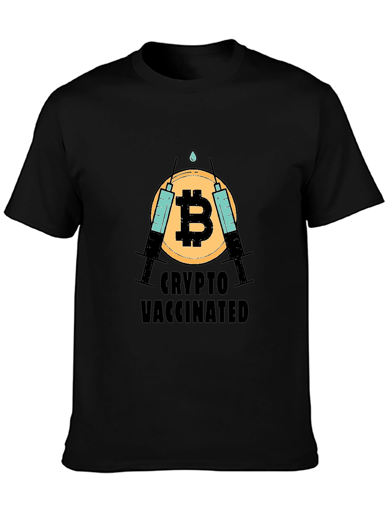 Crypto Vaccinated Bitcoin T-Shirt - Black