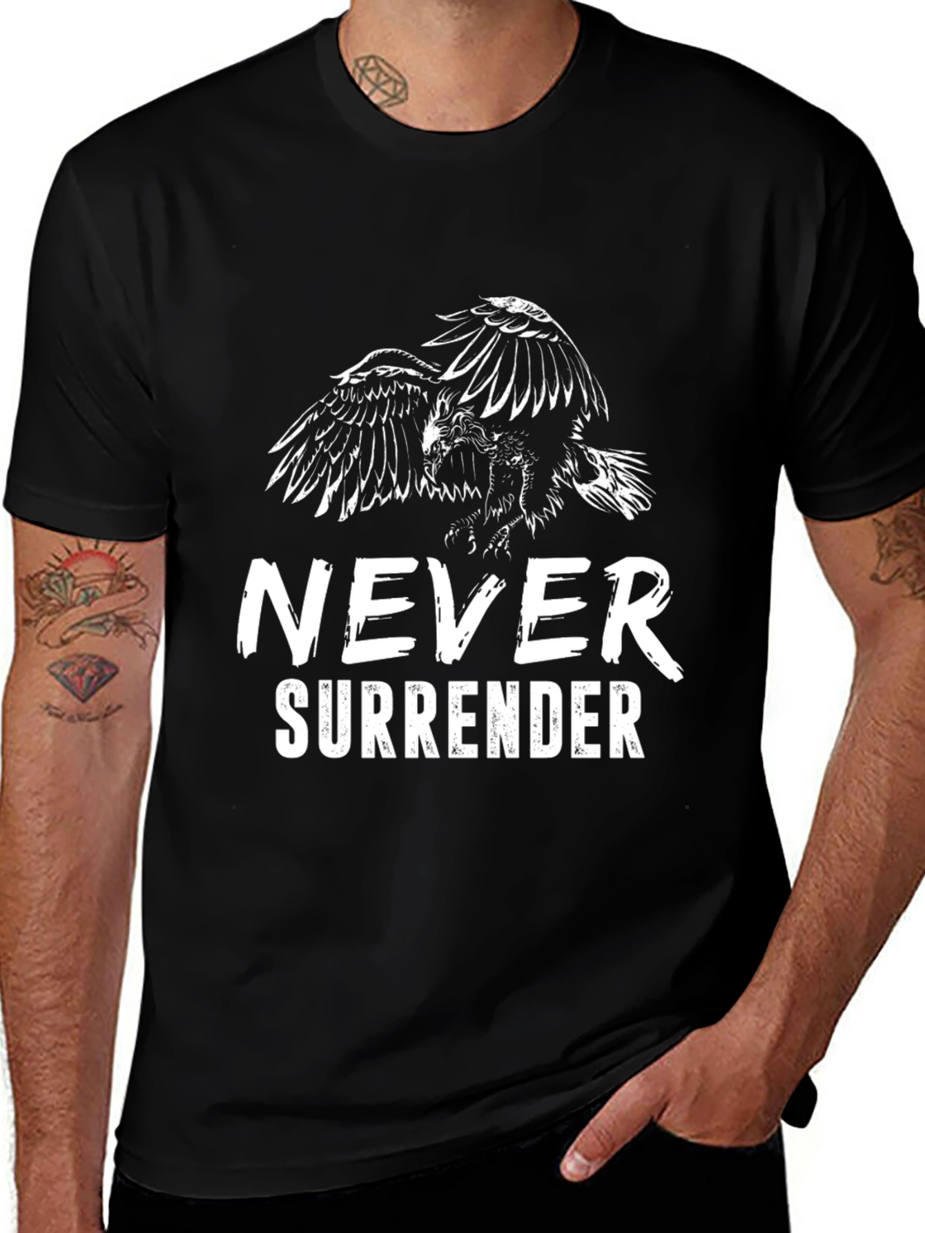 Never Surrender Eagle Graphic T-Shirt