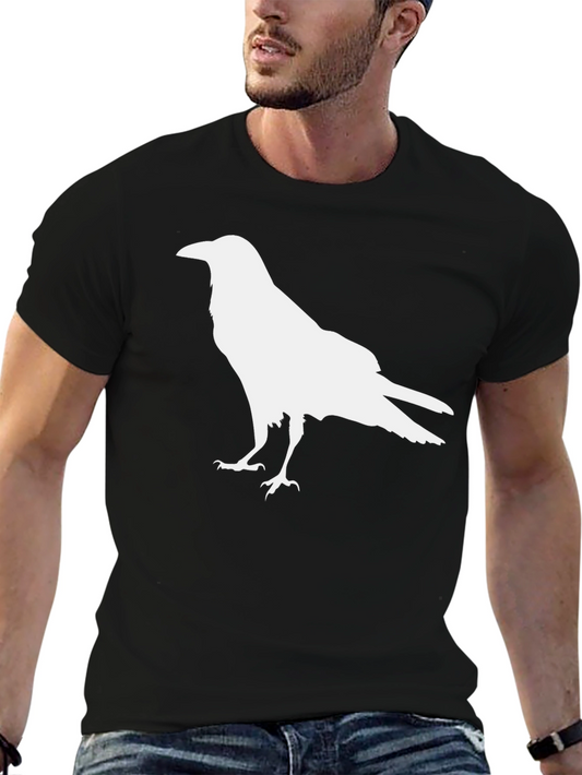 Raven Silhouette Graphic Tee - Mens Black T-Shirt