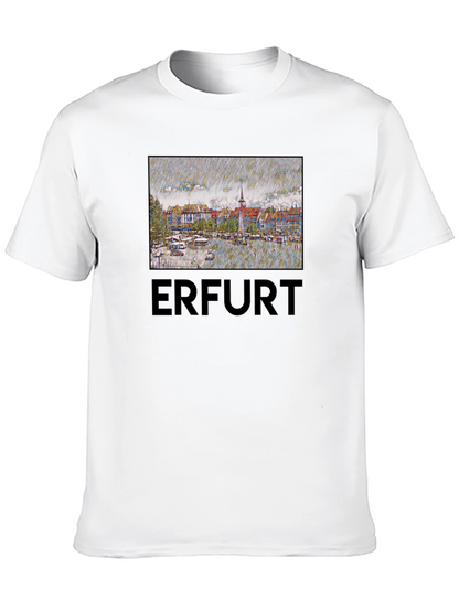 Erfurt Germany T-Shirt - Cityscape Sketch Art
