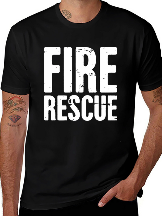 Fire Rescue T-Shirt - Black Cotton Blend