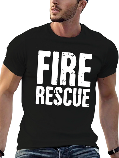 Fire Rescue T-Shirt - Black Cotton Blend