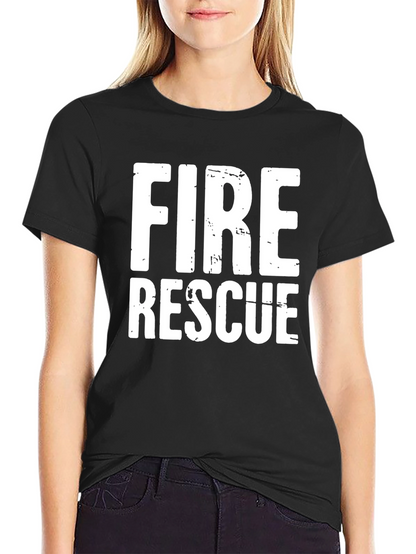Fire Rescue T-Shirt - Black Cotton Blend