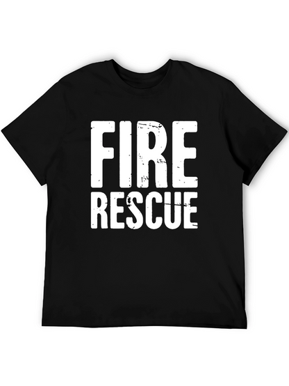 Fire Rescue T-Shirt - Black Cotton Blend
