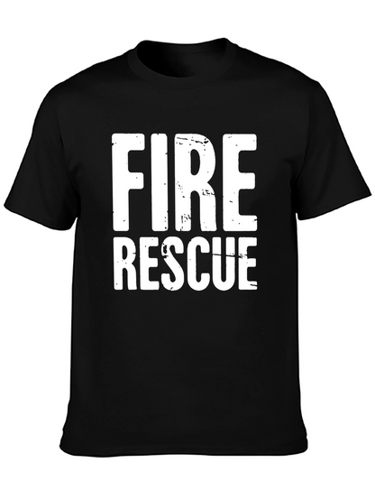 Fire Rescue T-Shirt - Black Cotton Blend
