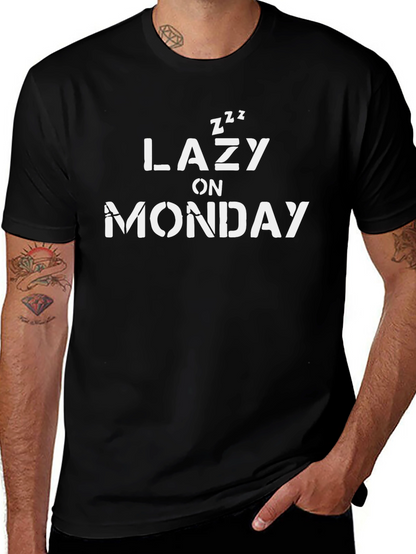 Lazy On Monday Graphic Tee - Relaxed Weekend Vibes