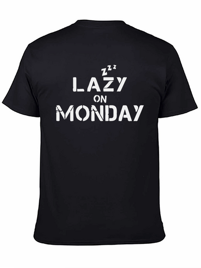 Lazy On Monday Graphic Tee - Relaxed Weekend Vibes