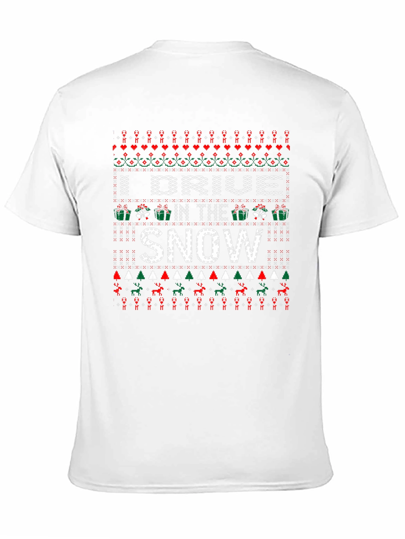 I DRIVE IN THE SNOW Holiday Knit Style T-Shirt