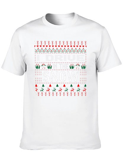 I DRIVE IN THE SNOW Holiday Knit Style T-Shirt