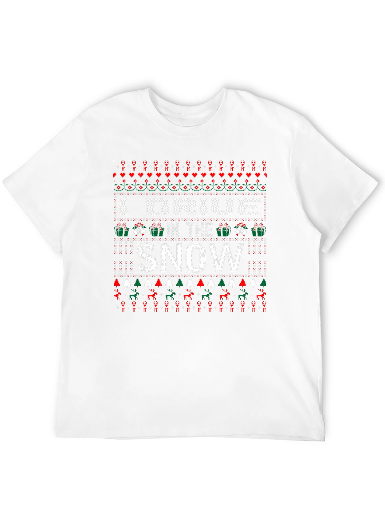 I DRIVE IN THE SNOW Holiday Knit Style T-Shirt