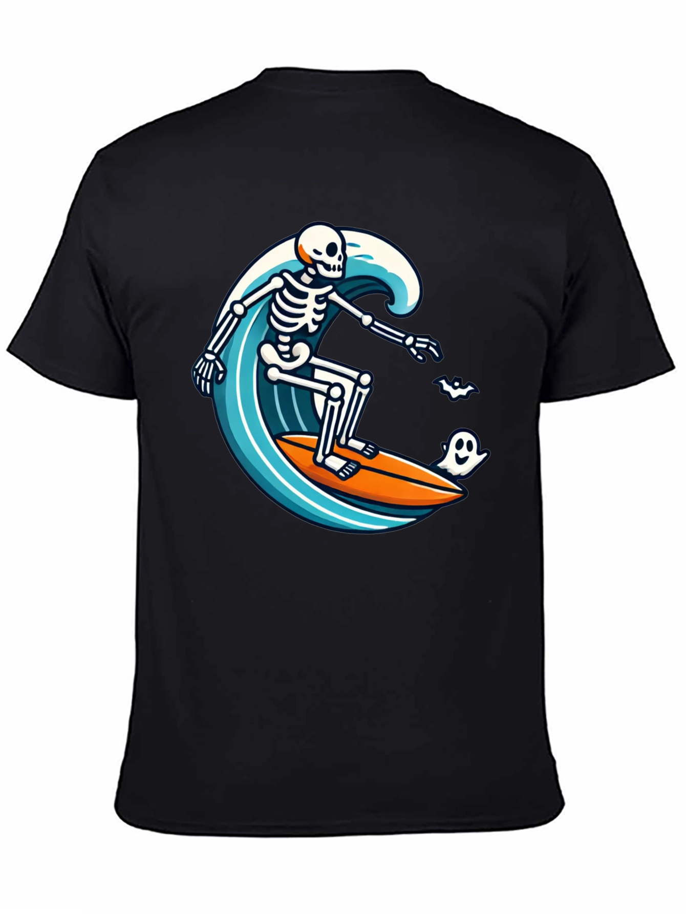 Skeleton Surfing Halloween T-Shirt