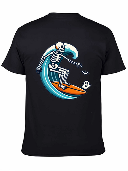 Skeleton Surfing Halloween T-Shirt