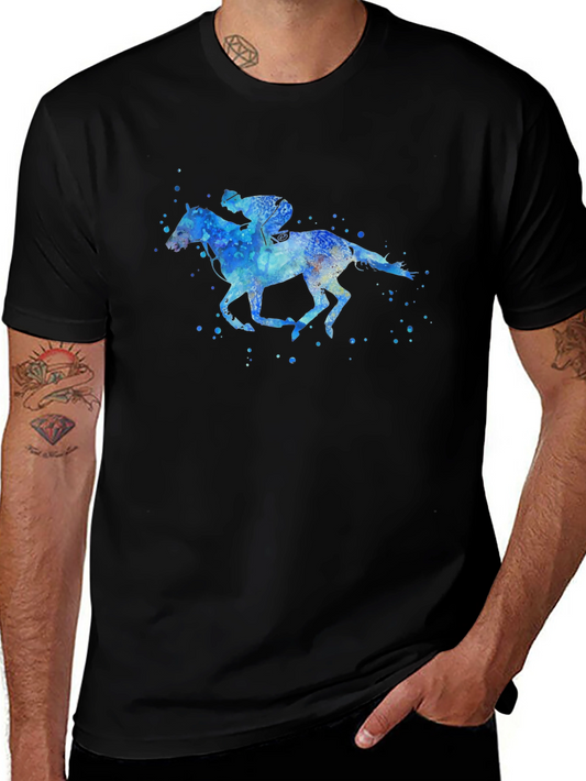 Watercolor Horse Racing Graphic Tee