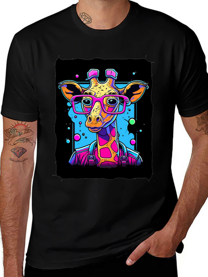 Giraffe in Glasses Graphic T-Shirt