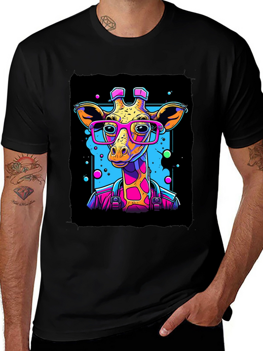 Giraffe in Glasses Graphic T-Shirt