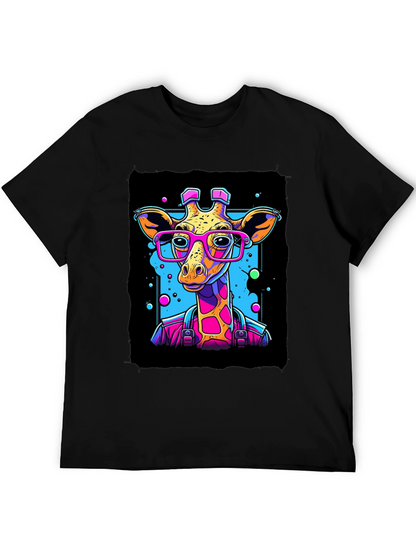 Giraffe in Glasses Graphic T-Shirt