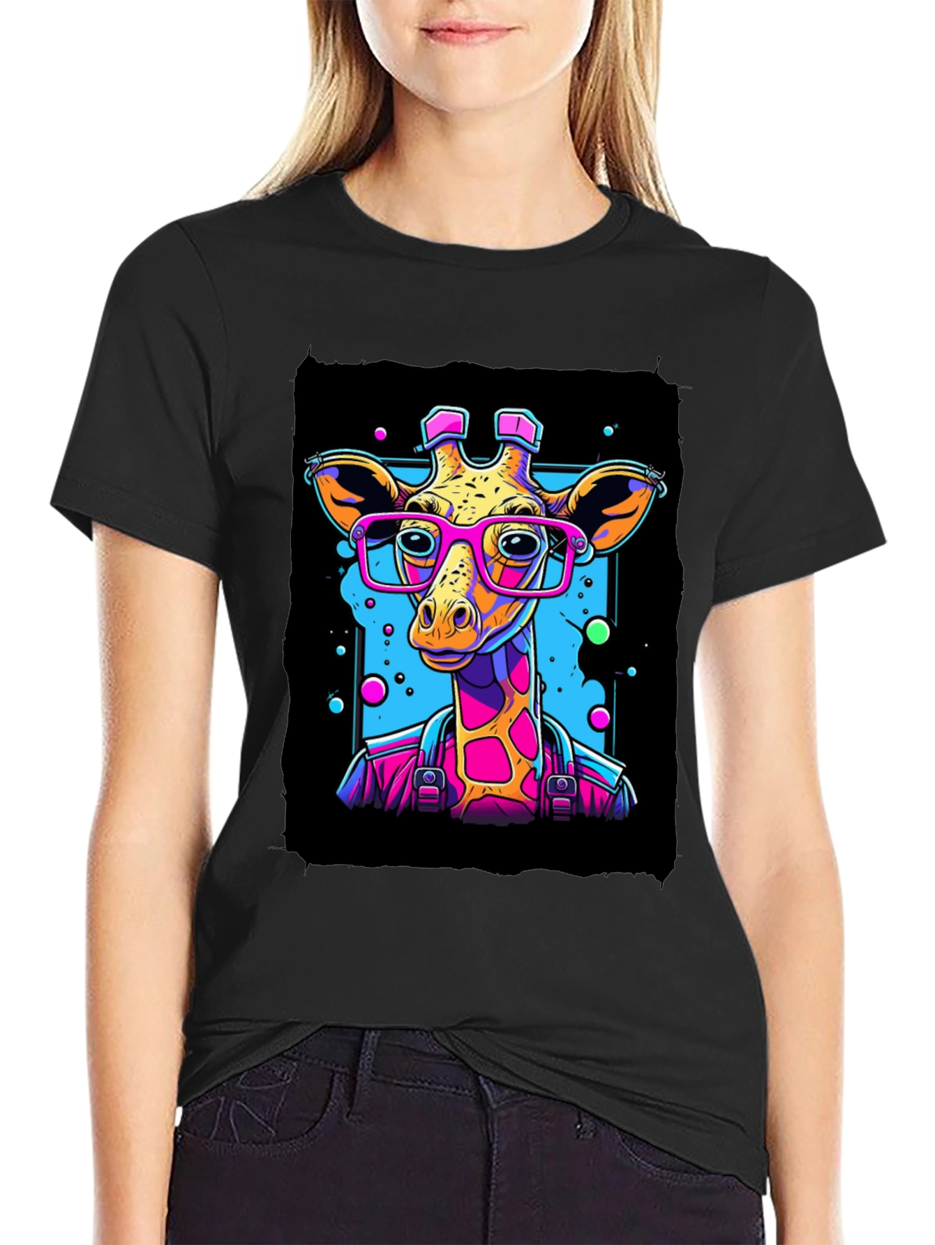 Giraffe in Glasses Graphic T-Shirt