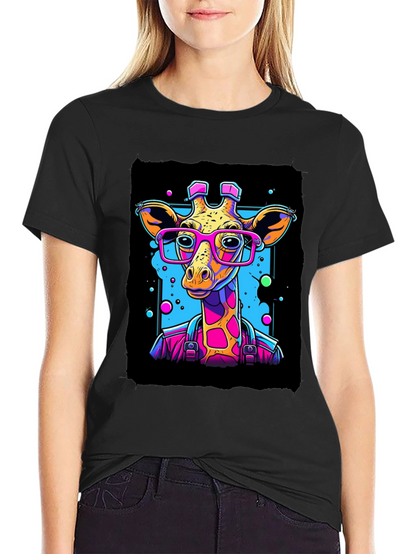 Giraffe in Glasses Graphic T-Shirt