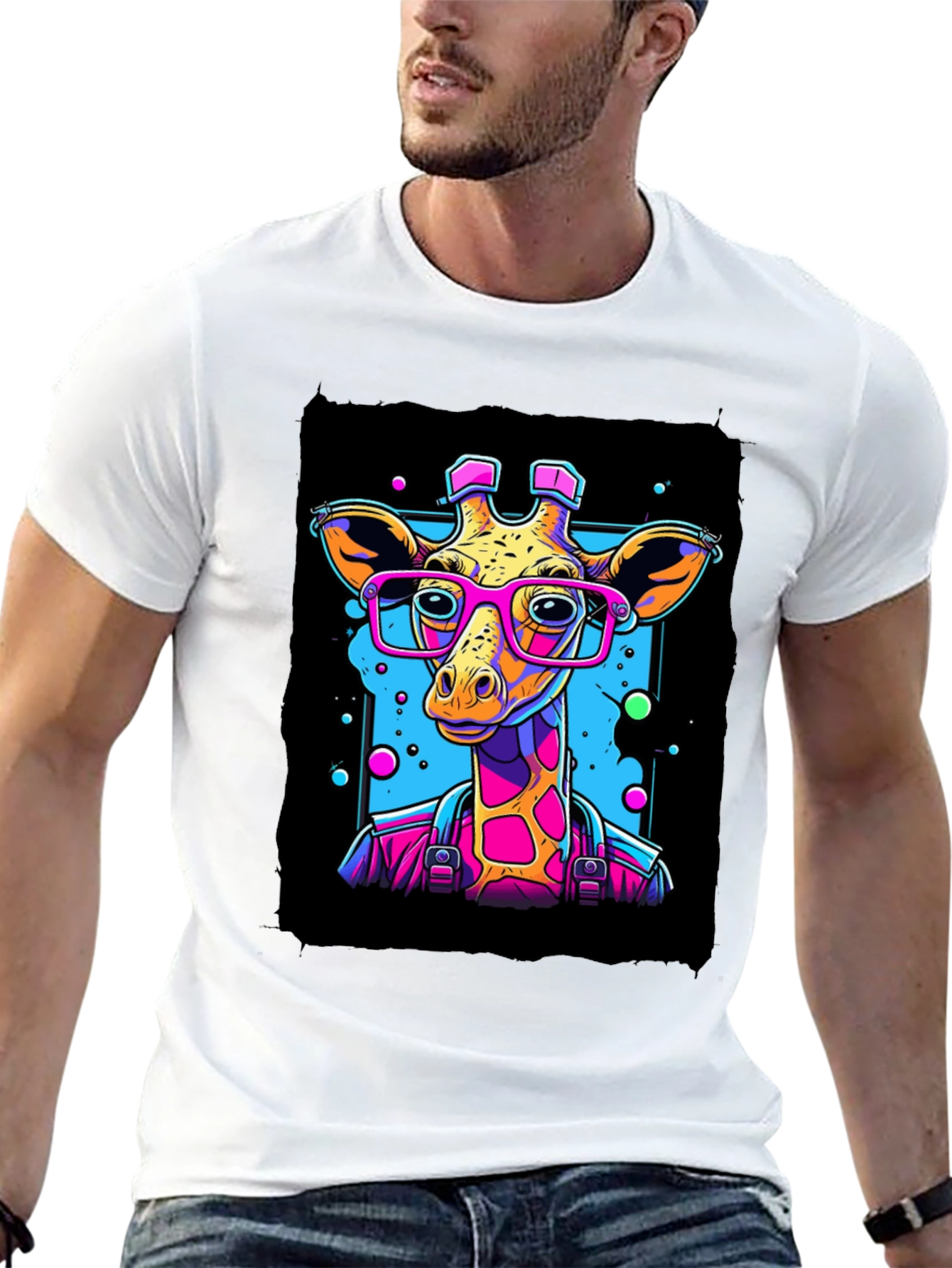 Giraffe in Glasses Graphic T-Shirt
