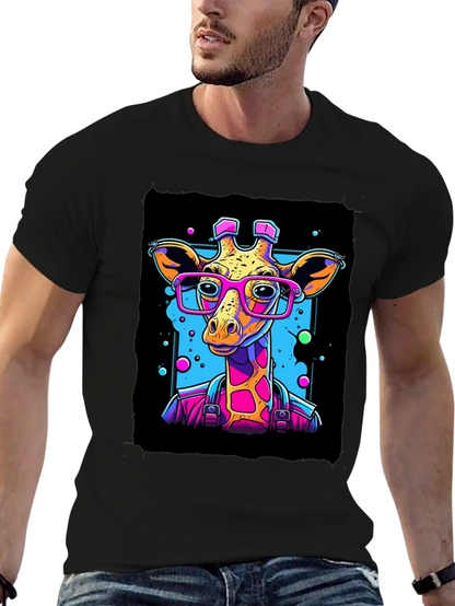 Giraffe in Glasses Graphic T-Shirt
