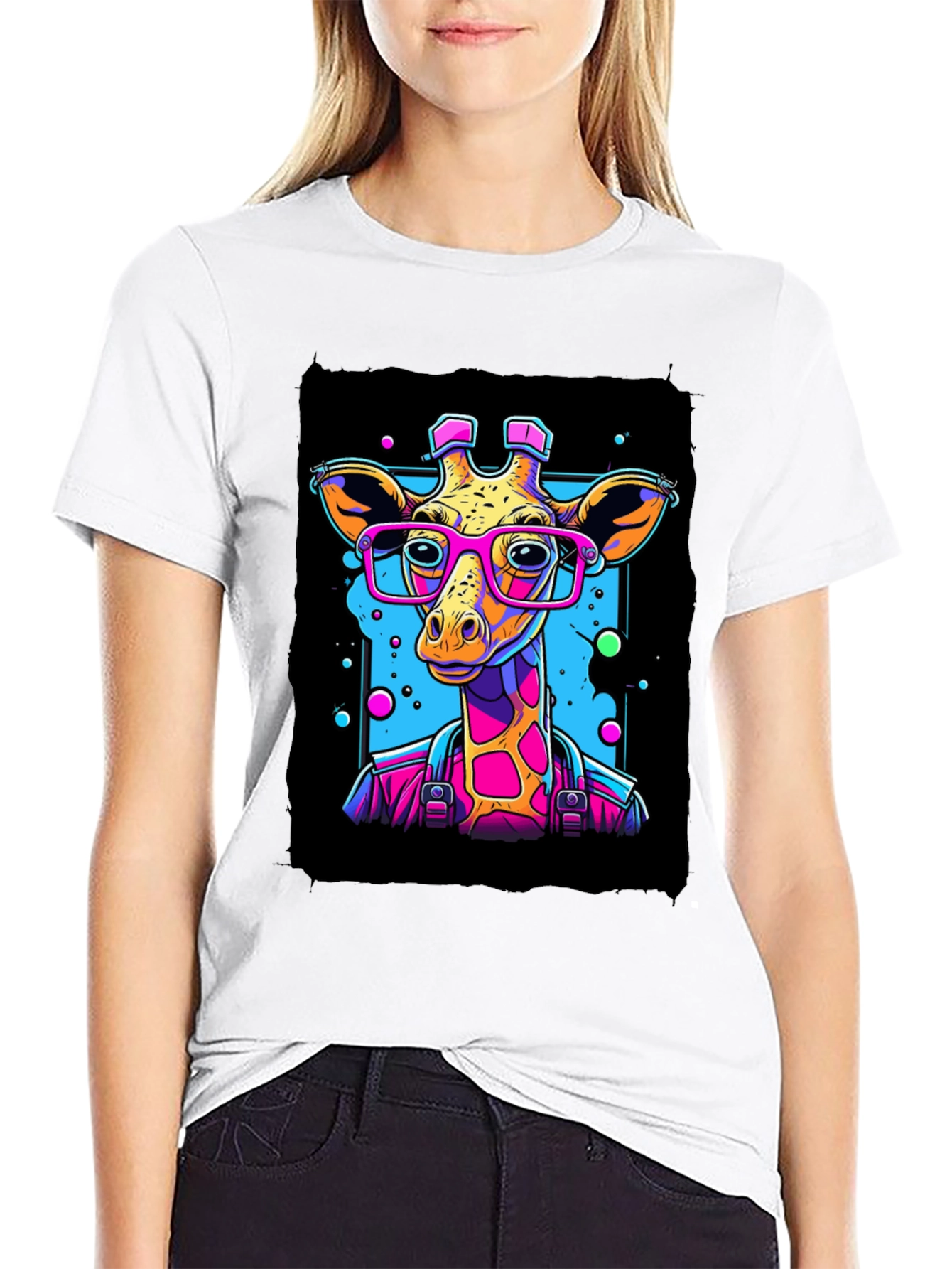 Giraffe in Glasses Graphic T-Shirt