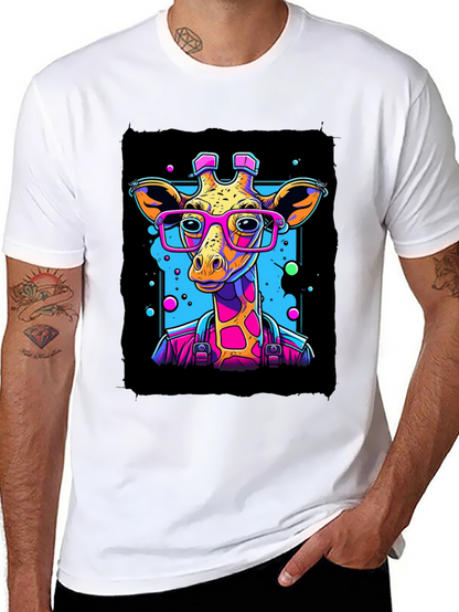 Giraffe in Glasses Graphic T-Shirt