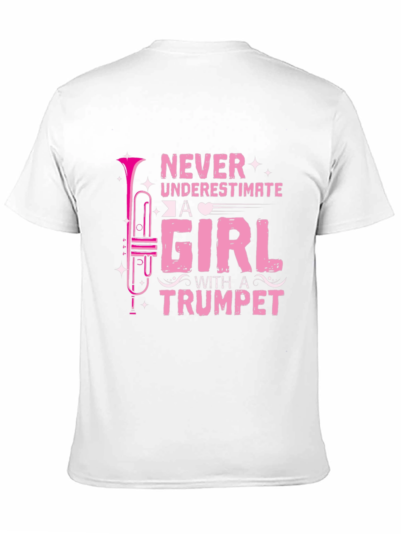 Never Underestimate A Girl With A Trumpet Black T-Shirt