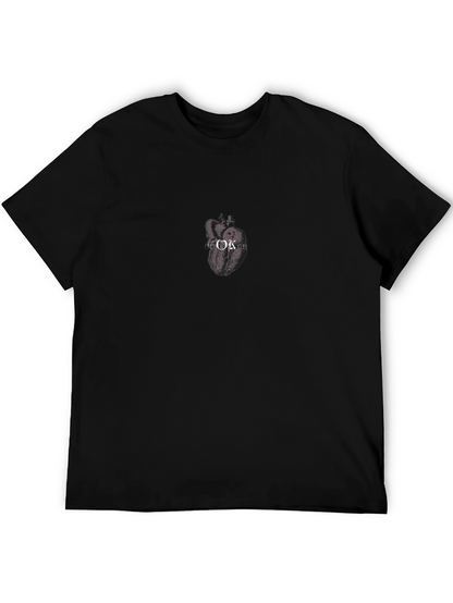 OK Heart Graphic Black T-Shirt