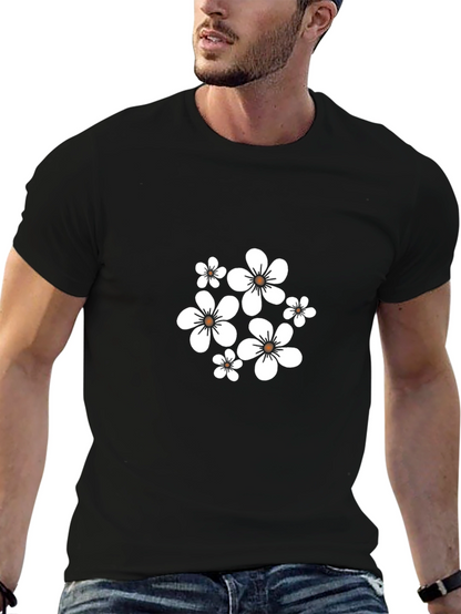 Black Floral Print T-Shirt