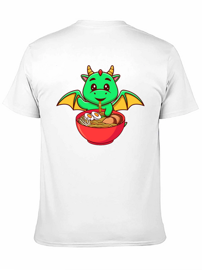 Cute Dragon Ramen Lover Black T-Shirt