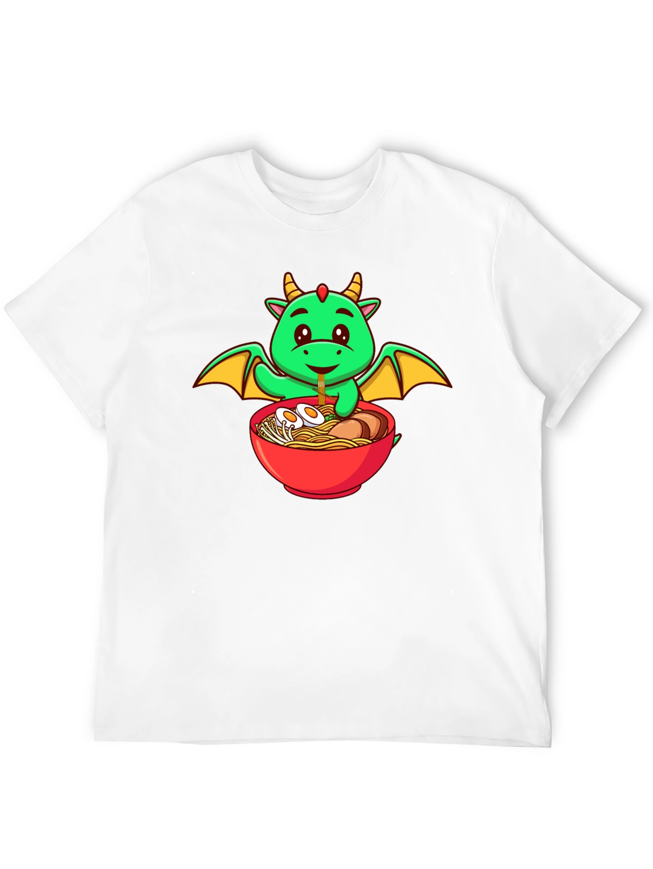 Cute Dragon Ramen Lover Black T-Shirt