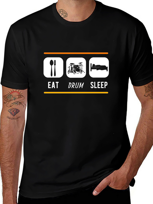 Eat Drum Sleep T-Shirt - Black Cotton Tee