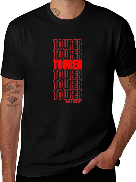 Tourer Graphic Print Mens Black T-Shirt