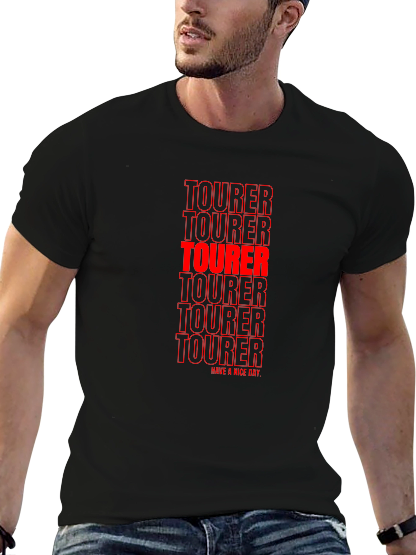 Tourer Graphic Print Mens Black T-Shirt