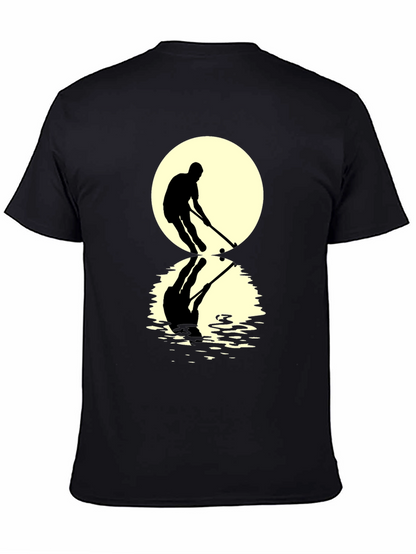 Hockey Player Reflection Graphic Tee - Black