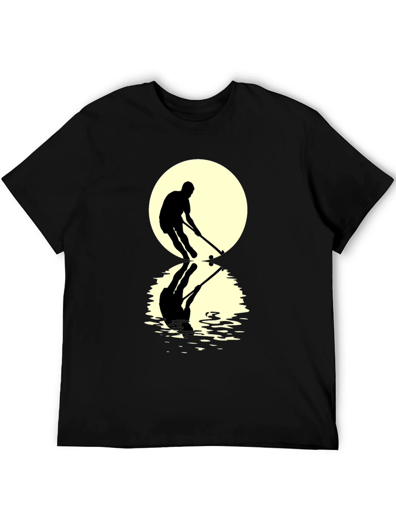 Hockey Player Reflection Graphic Tee - Black