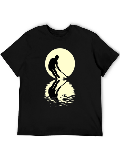 Hockey Player Reflection Graphic Tee - Black