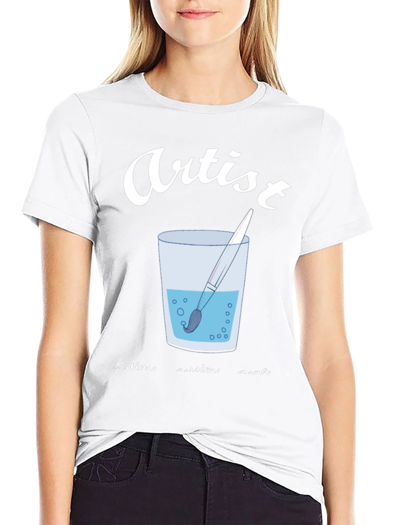 Artist Brush in Water T-Shirt - Creative Expression