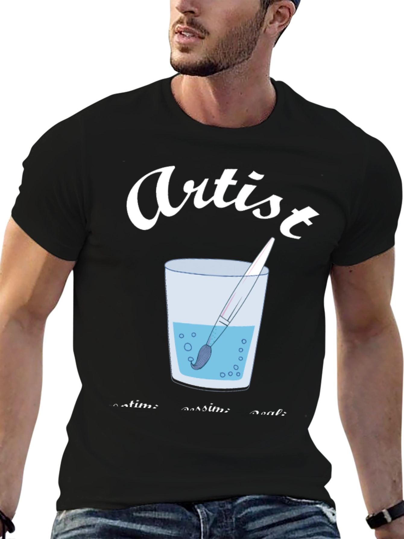 Artist Brush in Water T-Shirt - Creative Expression