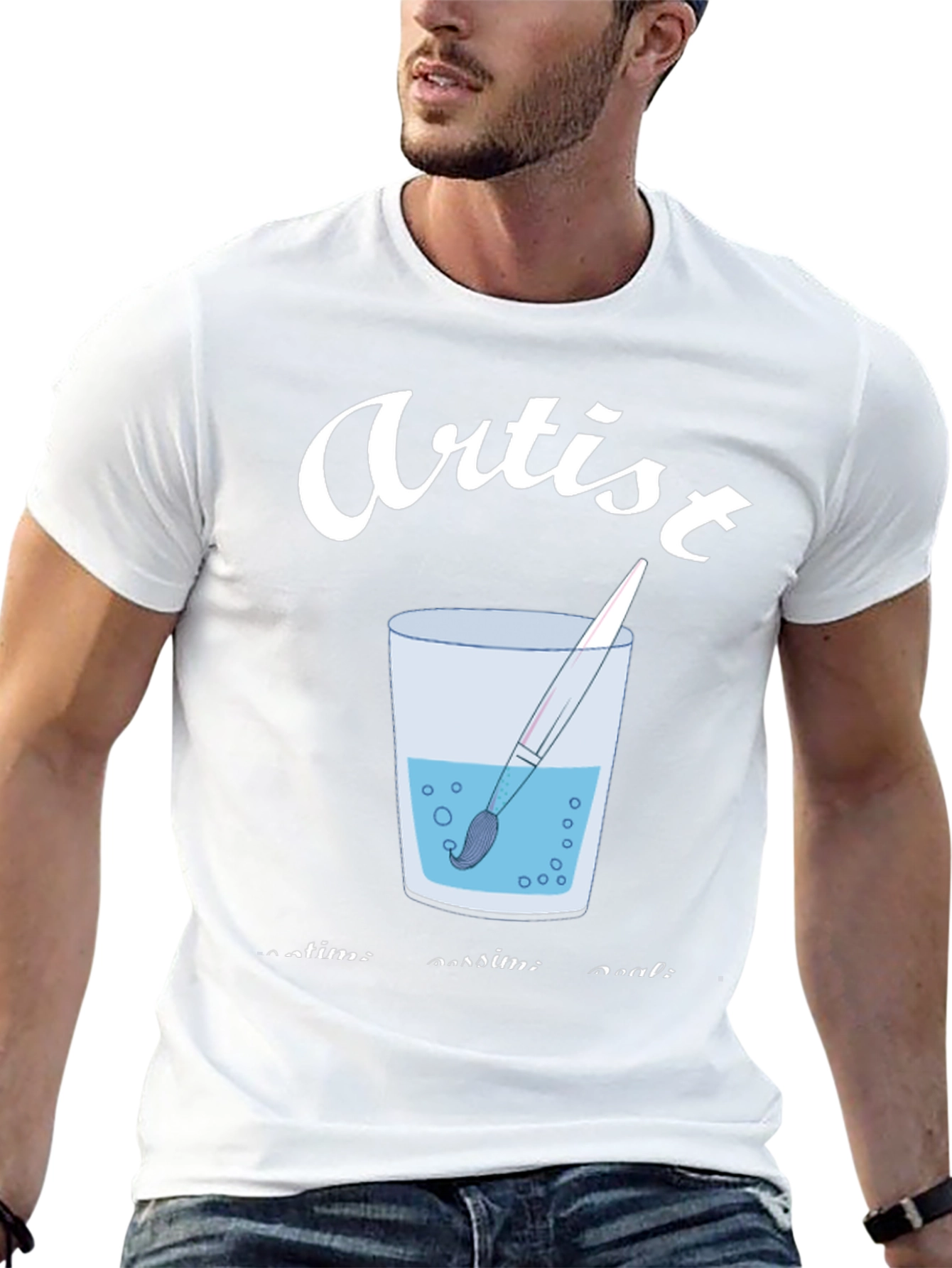 Artist Brush in Water T-Shirt - Creative Expression
